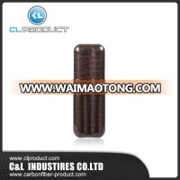 High srength 2 Tube Portable carbon fiber cigar cases with glossy surface